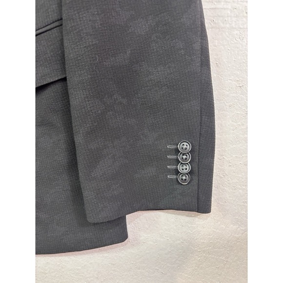 7 Downie St 48R black camo blazer jacket sport suit coat stretch mens willow - Picture 2 of 12